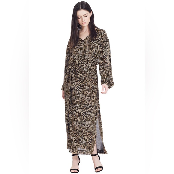 Nanushka Oasis tiger print flowy wrap dress sz M - Picture 5 of 14